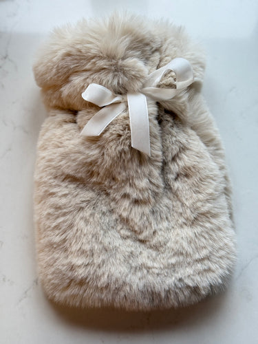 Mini faux fur hot water bottle