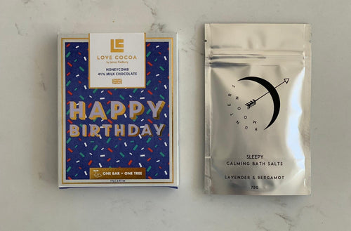 Happy Birthday  - Sleepy bath salts & Happy Birthday chocolate